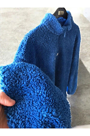 Fermuarlı Peluş Unisex Sweatshirt