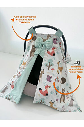 Sevimli Orman Tasarım Puset Örtüsü