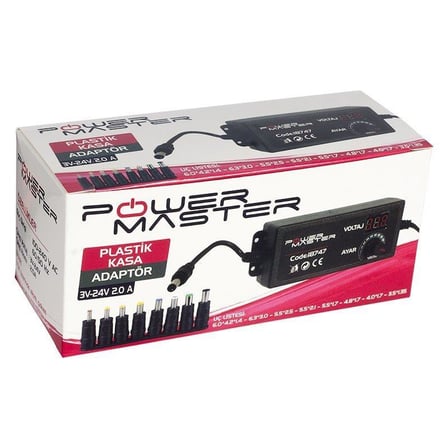 12 Volt - 24 Volt - 5 Amper Çok Uçlu Di̇ji̇tal Ekranli Ayarli Kademeli̇ Adaptör