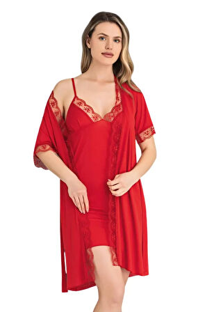 6 Parça Gecelik Sabahlık Takımı – Şortlu ve İç Çamaşırı Gelin Seti | 1071