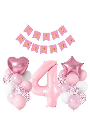 PEMBE RENK İYİKİ DOĞDUN YAŞ BALON SET