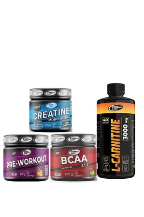 Gelişim Paket L-Carnetıne 3000mg/Pre-Workout 300g/Bcaa 120g/Creatine 120g