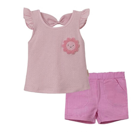 KIZ BEBEK ŞIK İKİLİ ŞORTLU ALTÜST TAKIM