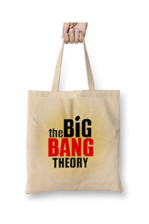 The Big Bang Theory Beyaz Bez Çanta Uzun Saplı Alışveriş Çantası Plaj Çantası
