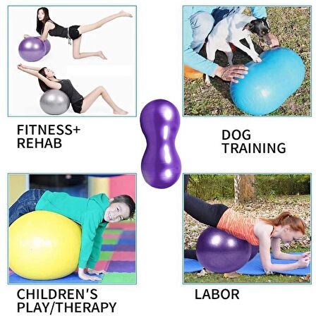 Leyaton Fıstık Şeklinde 90 Cm X 45 Cm Mavi Pilates Topu