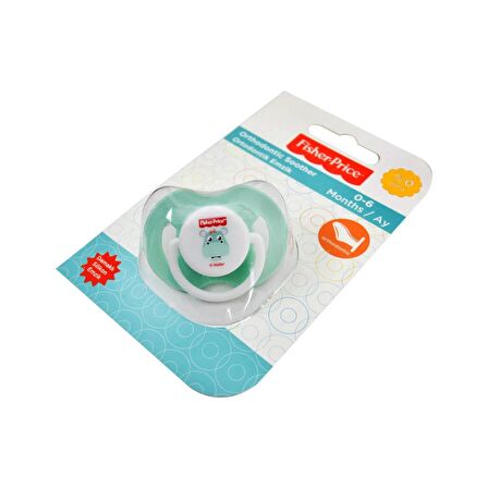 Fisher Price 0-6 ay Bebek Damaklı Silikon Ortodontik Emzik Yeşil