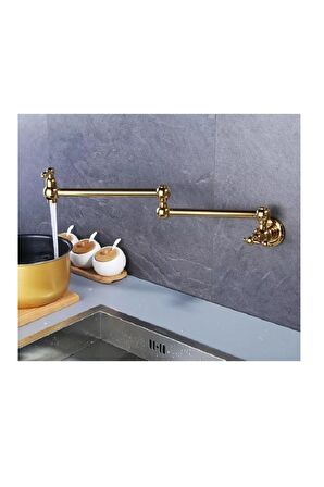 Mutfak Ocak Üstü Musluk Pot Yeni Model Ithal Gold Altın Dore 7 Yıl Garantili