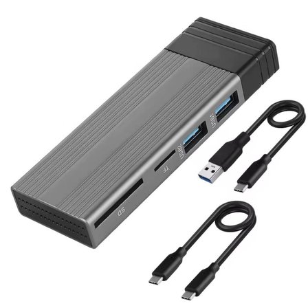 6085 Usb Type C M.2 Ssd Pcie Kutusu 5in1 Hub Nvme Sata Ngff Sd Kart Okuyucu Hard Disk Okuma