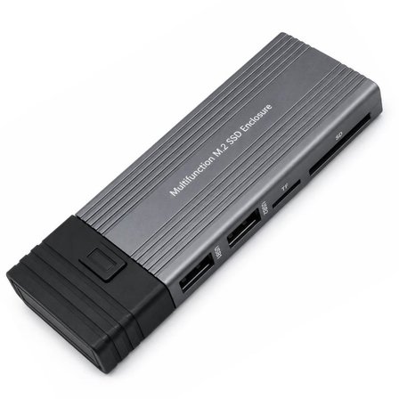 6085 Usb Type C M.2 Ssd Pcie Kutusu 5in1 Hub Nvme Sata Ngff Sd Kart Okuyucu Hard Disk Okuma