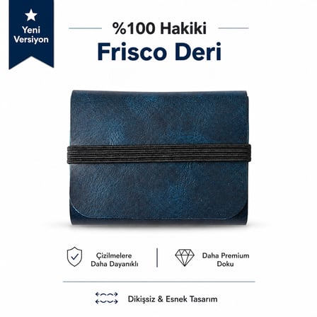 Hakiki Deri Kartlık Dikişsiz ve Lastikli Tasarım 