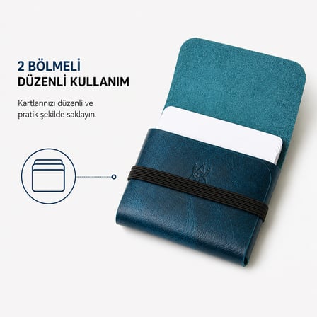 Hakiki Deri Kartlık Dikişsiz ve Lastikli Tasarım 