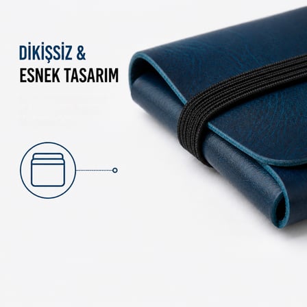 Hakiki Deri Kartlık Dikişsiz ve Lastikli Tasarım 