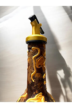 El Yapımı Altın Varaklı Yağdanlık Tasarım Sunum Standı ile Şık Mutfaklar ve Sofralar