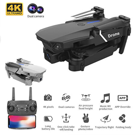 E88 Drone Uzaktan Kontrol Hd Kamera App Üzerinden
