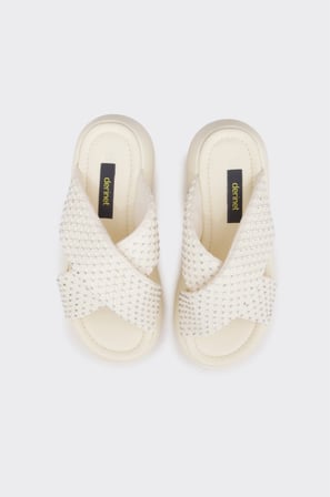 Taş İşlemeli Kadın Terlik 