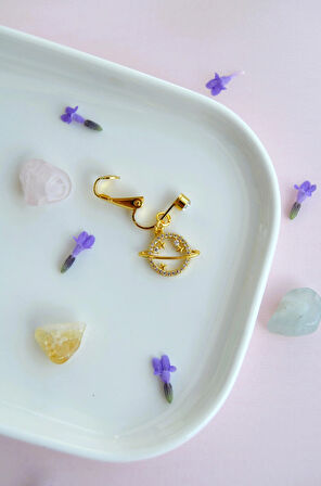 Gezegen Figürlü Deliksiz Göbek Piercingi