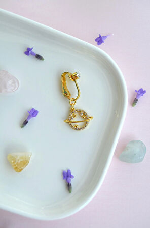 Gezegen Figürlü Deliksiz Göbek Piercingi