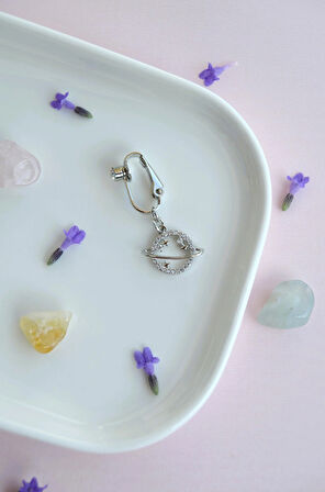 Gezegen Figürlü Deliksiz Göbek Piercingi