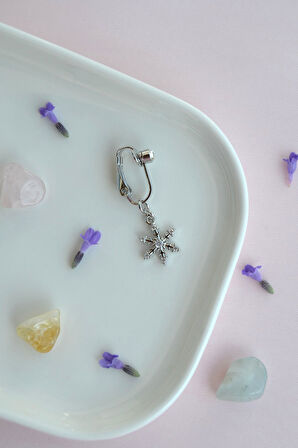 Kar Tanesi Figürlü Deliksiz Göbek Piercingi