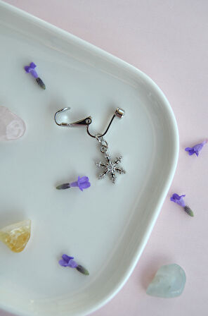 Kar Tanesi Figürlü Deliksiz Göbek Piercingi