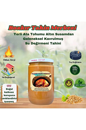 Bozkır Tahin Merkezi Yerli Ata Tohumu Altın Susam Su Değirmeni Tahini Kavrulmuş 600 gr (vegan)