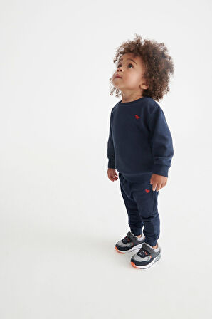 Next Baby Baby % 100 Pamuklu Lacivert Sweatshirt Jogger Alt Üst Takım