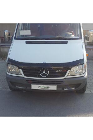 Mercedes Sprinter W901 Ön Kaput Koruma Rüzgarlığı 3mm Akrilik Parlak Siyah Deflektör 2000-2006