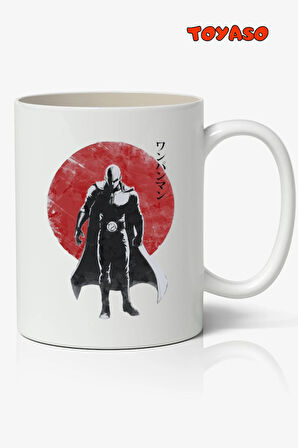 One Punch Man - Saitama Anime Temalı Beyaz Kupa Bardak Sevgiliye Arkadaşa Hediye