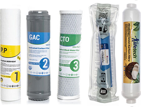 Sulook Su Arıtma Cihazı Çift Karbonlu Açık Kasa 5'li Filtre Seti, Lg Membranlı