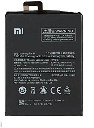 Xiaomi Mi MAX 2 - BM 50 - Uyumlu Batarya Pil Sıfır Orijinal