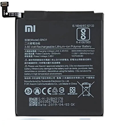 Xiaomi Redmi S2 - BN 31 - Uyumlu Batarya Pil Sıfır Orijinal