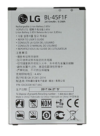 LG K8 2017 Uyumlu Batarya Pil Sıfır Orijinal