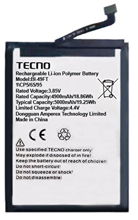 Tecno Spark 8C Uyumlu Batarya Pil Sıfır Orijinal