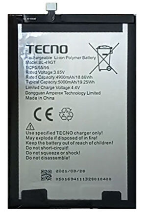 Tecno Spark 9T Uyumlu Batarya Pil Sıfır Orijinal