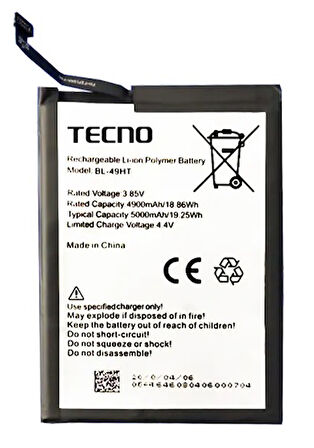 Tecno Camon 16 Uyumlu Batarya Pil Sıfır Orijinal