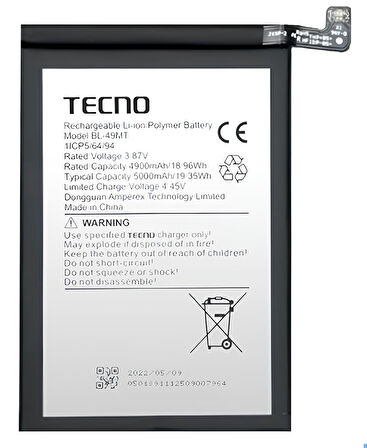 Tecno Camon 19 PRO Uyumlu Batarya Pil Sıfır Orijinal