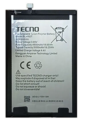 Tecno Camon 19 NEO Uyumlu Batarya Pil Sıfır Orijinal