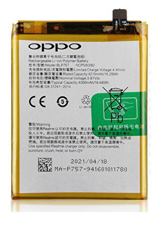 Oppo Realme 6S - Blp757 - Uyumlu Batarya Pil Sıfır Orijinal