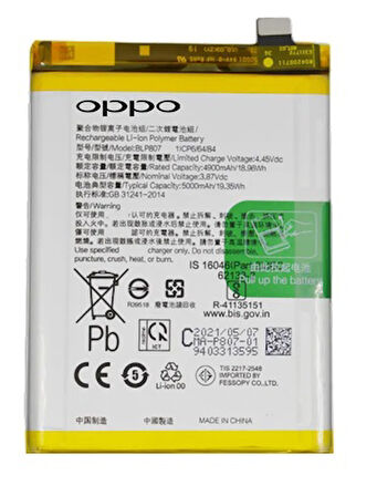 Oppo Realme Narzo 30 - Blp807 Uyumlu Batarya Pil Sıfır Orijinal