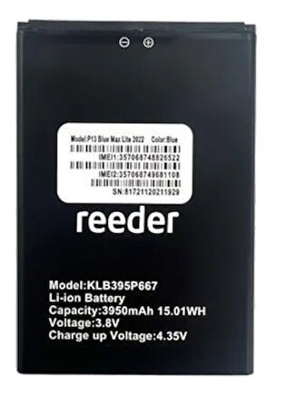 Reeder P13 Blue Max Pro Lite 2022 Uyumlu Batarya Pil Sıfır Orijinal