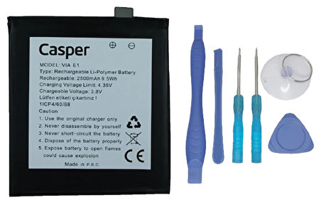 Casper Via E1 Uyumlu Batarya Pil Sıfır Orijinal + TAMİR SETİ