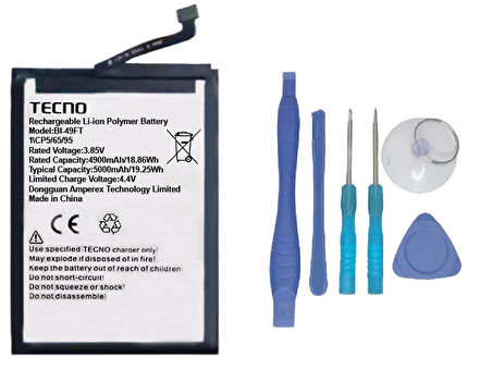 Tecno Spark 6 GO Uyumlu Batarya Pil Sıfır Orijinal + TAMİR SETİ