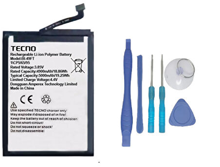 Tecno Spark 8C Uyumlu Batarya Pil Sıfır Orijinal + TAMİR SETİ