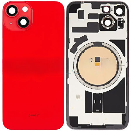 İphone 14 PLUS Full Arka Kapak Orijinal Arka Kemere Lensli (CAM) KIRMIZI