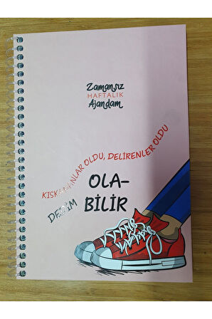 Zamansız Haftalık Ajanda 17x24cm Sert Kapak Haftalık Defter