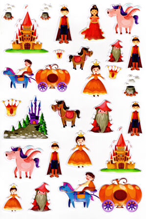 Sticker Kabartmalı A4 Boyutunda Stiker Defter, Planlayıcı Etiket-(lim540) - Prenses Sindirella