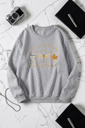 Unisex Stars Hollow Baskılı Bisiklet Yaka Sweatshirt