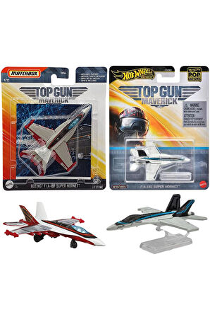 Top Gun Set - Hot Wheels Maverick F/A-18E Super Hornet & Matchbox Boeing F/A-18F Super Hornet (1/64)