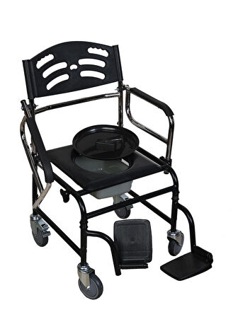 TS100 TEKERLEKLİ BANYO WC SANDALYESİ