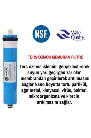 Orjinal Su Arıtma Cihazı Filtresi Vontron 75 Gpd Membran